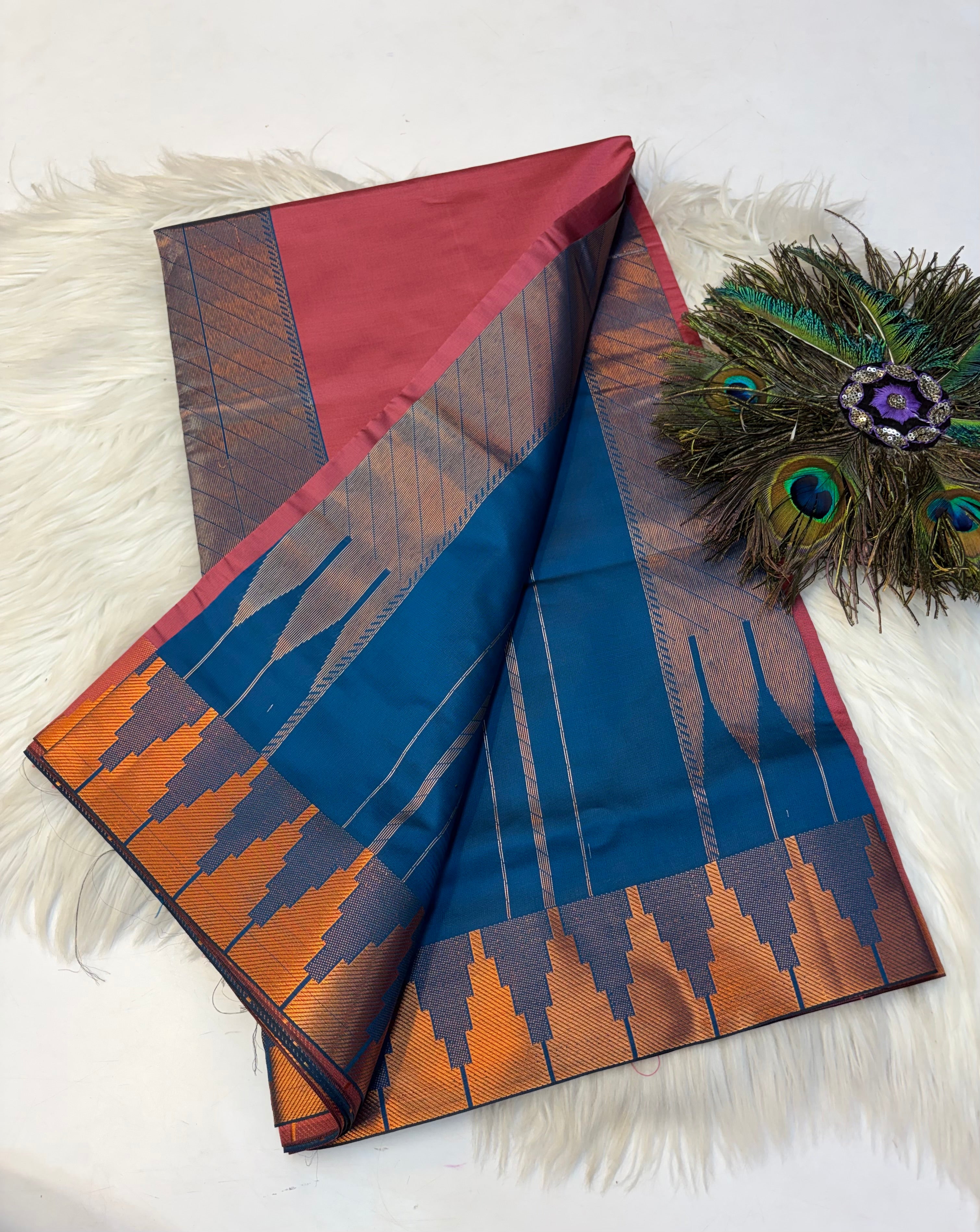 Plain Saree Contrast Border -(KCBF008)