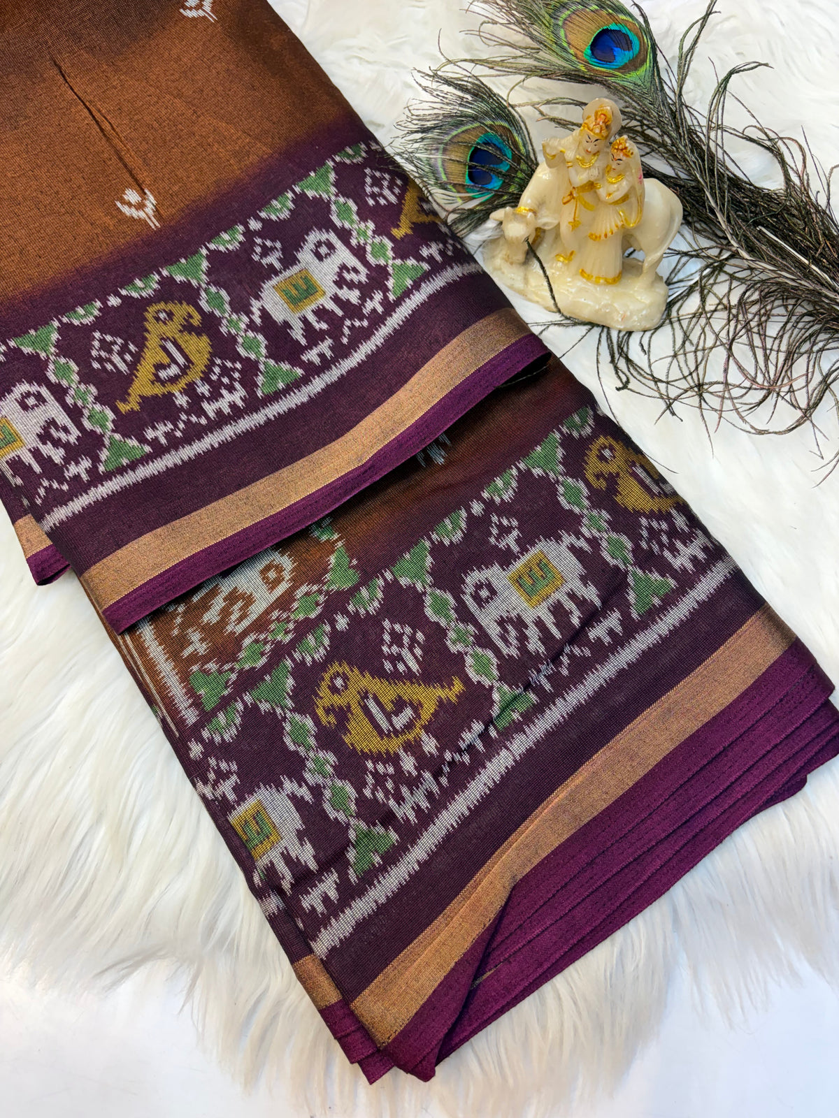 Black berry cotton saree with blouse (KCFB02)