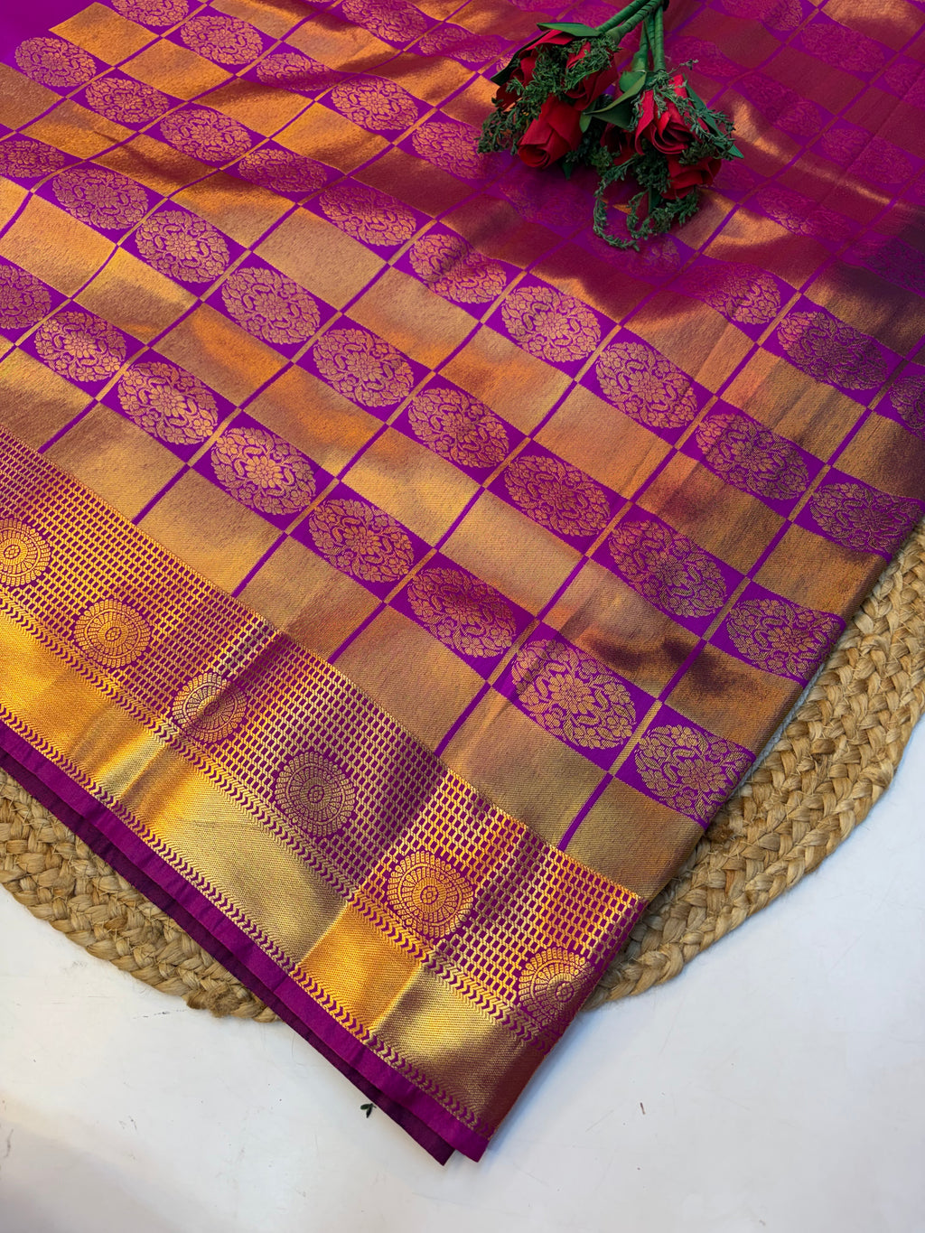 Silk Saree Pattu Dark Violet With Purple Border -(KCSSP006)