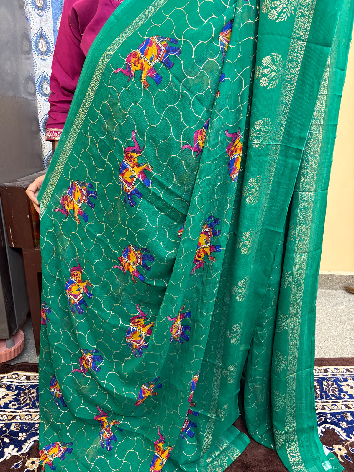 Budget-friendly Foil Print Saree(KCFS10)