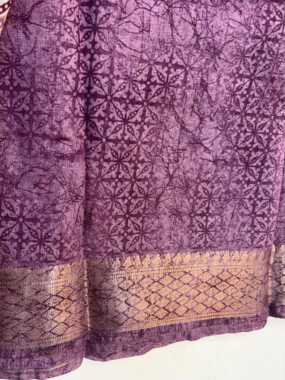 Fancy Cotton Blend Saree With Blouse, Fabulous Look and Budget-friendly pricing.(KCJC42)