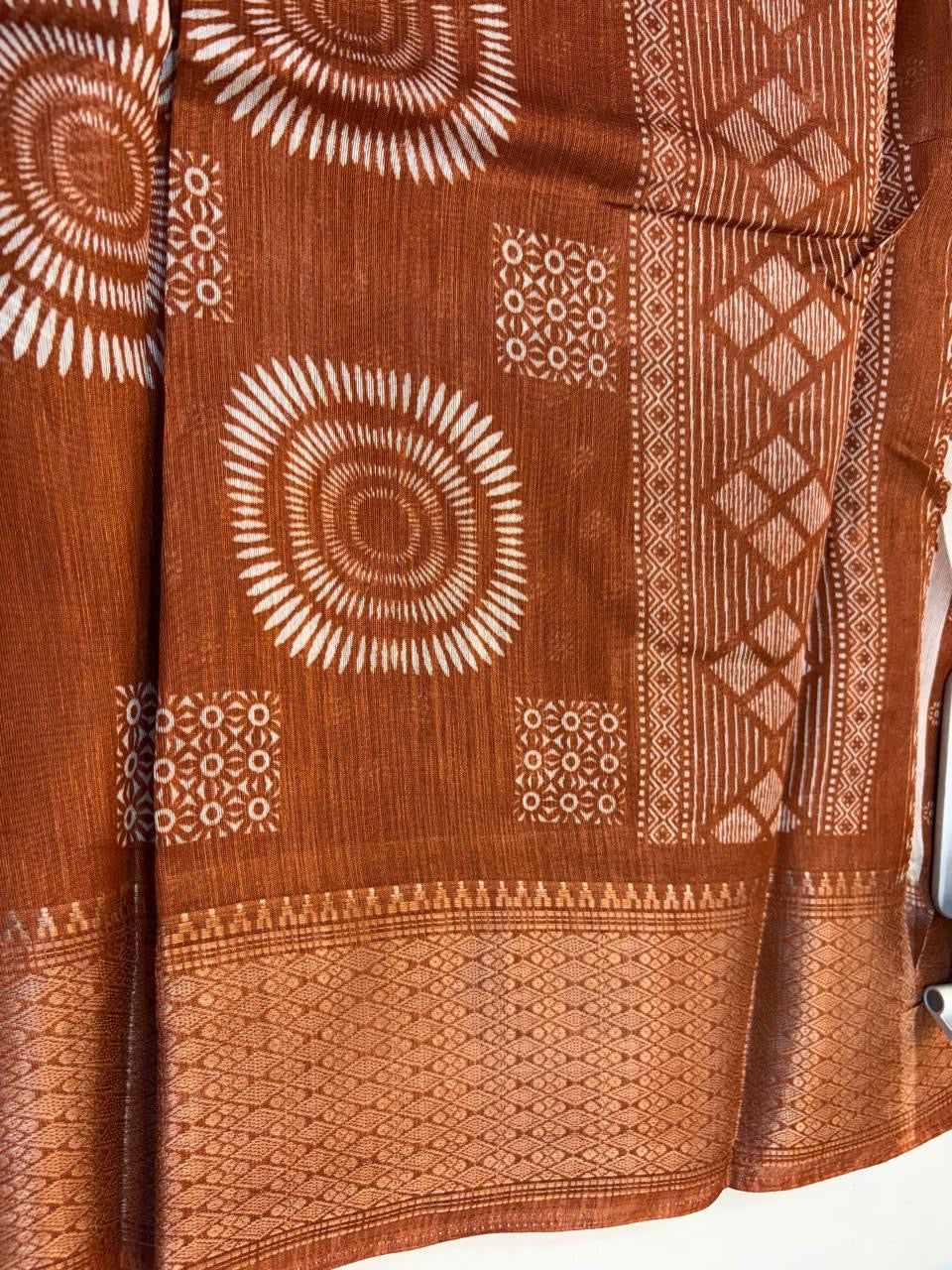 Fancy Cotton Blend Saree With Blouse, Fabulous Look and Budget-friendly pricing.(KCJC24)