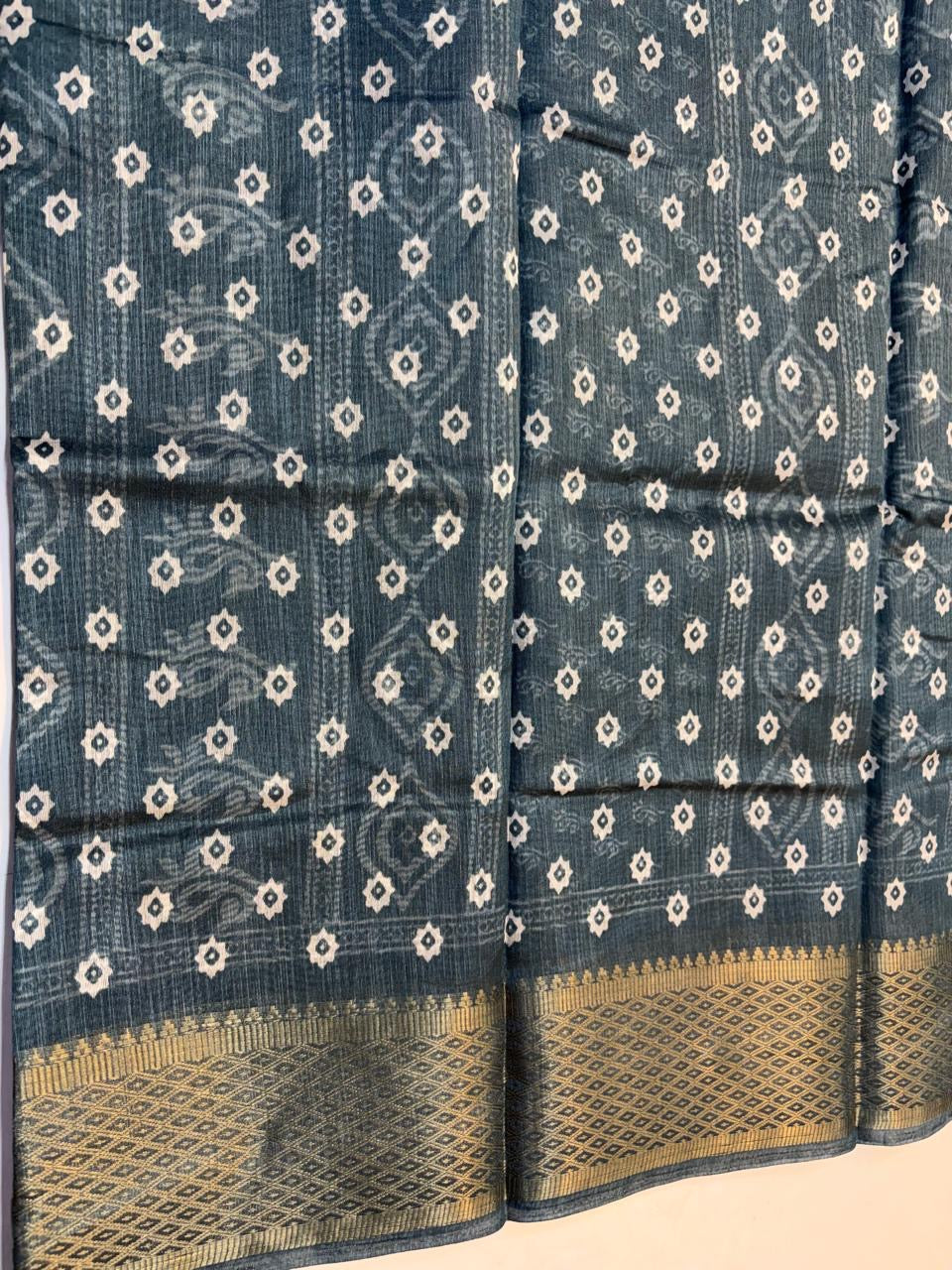 Fancy Cotton Blend Saree With Blouse, Fabulous Look and Budget-friendly pricing.(KCJC19)
