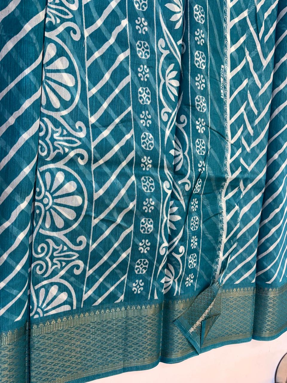Fancy Cotton Blend Saree With Blouse, Fabulous Look and Budget-friendly pricing.(KCJC54)