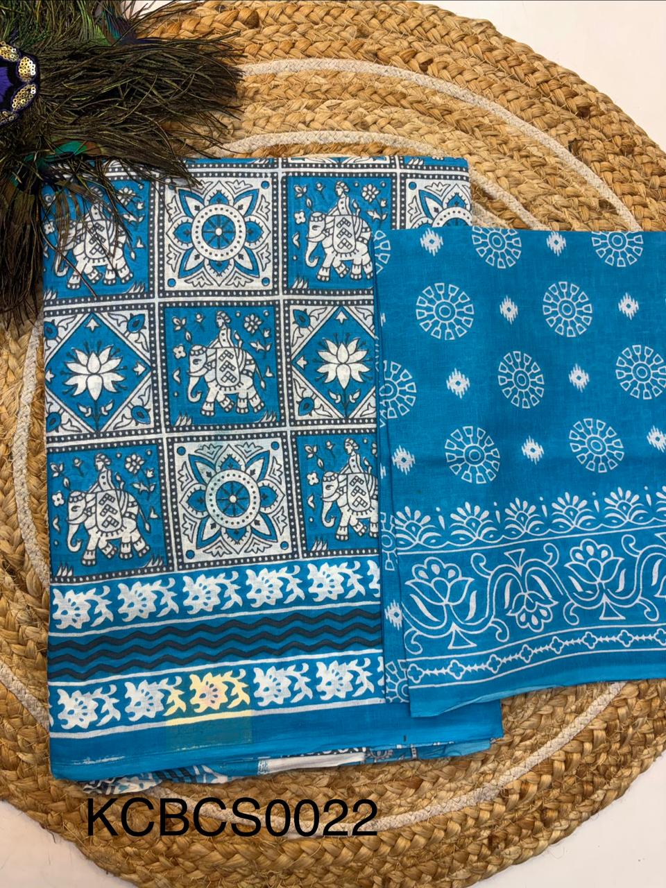 Bagru Cotton Saree with 1M Separate Blouse.(KCBCS0022)